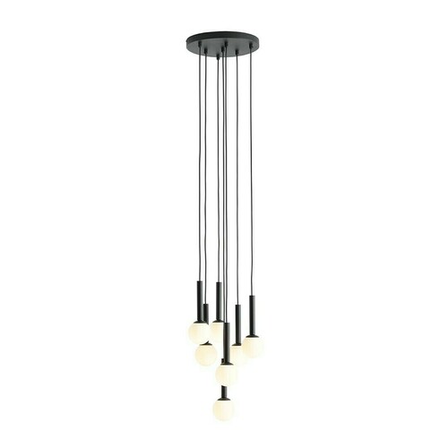 Kontrollera Pendellampa Aldex Riu 7 ringar svart metall glas 1117T1