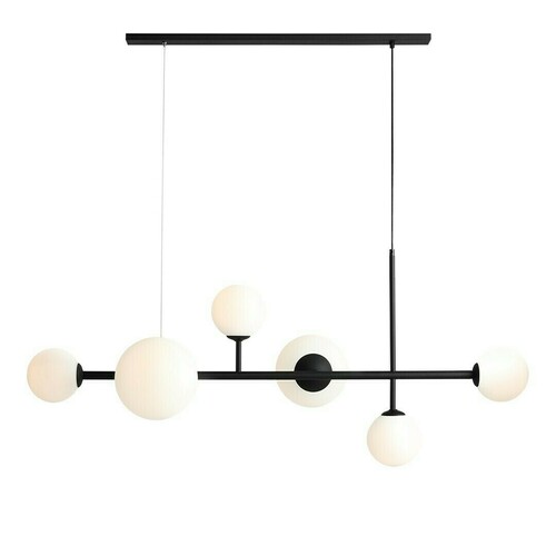 Kontrollera Taklampa Aldex Dione 6 svart metall glas 1092K1_2