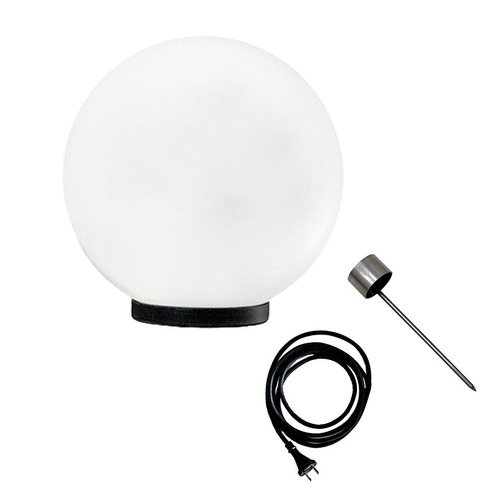 Kontrollera Dekorativ vitglänsande boll - LUNA BALL 40 cm inklusive monteringssats, 3 m kabel, spett - PREMIUM - UV