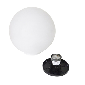 Glansvit trädgårdskula – LUNA BALL 50 cm, inklusive monteringssats, 3 meter kabel och jordspik – UV-beständig small 1
