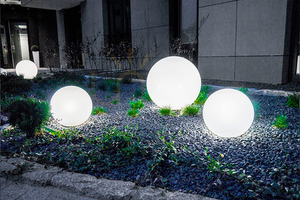 Glansvit trädgårdskula – LUNA BALL 50 cm, inklusive monteringssats, 3 meter kabel och jordspik – UV-beständig small 5