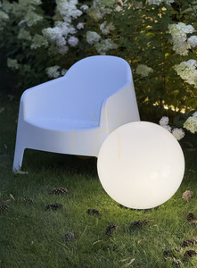 Glansvit trädgårdskula – LUNA BALL 50 cm, inklusive monteringssats, 3 meter kabel och jordspik – UV-beständig small 15