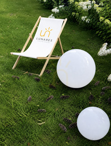 Glansvit trädgårdskula – LUNA BALL 50 cm, inklusive monteringssats, 3 meter kabel och jordspik – UV-beständig small 16