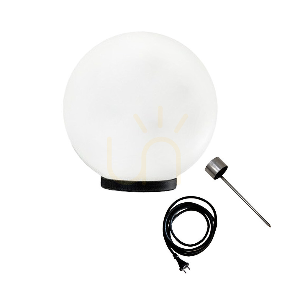 Kontrollera Glansvit trädgårdskula – LUNA BALL 50 cm, inklusive monteringssats, 3 meter kabel och jordspik – UV-beständig Glansvit trädgårdskula – LUNA BALL 50 cm, inklusive monteringssats, 3 meter kabel och jordspik – UV-beständig