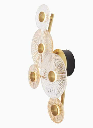 Kontrollera Vägglampa Max Light Allure W0357 5 ljus matt guld LED