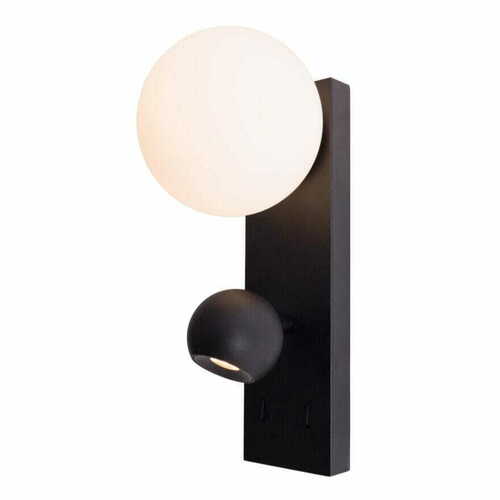 Kontrollera Vägglampa Max Light Atom W0351 svart 2-ljus 28 cm