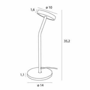 Bordslampa Max Light Ibiza T0061 svart metall 35 cm LED 6W small 2