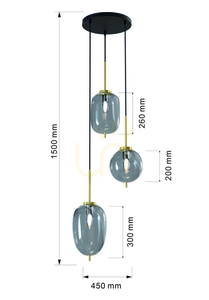 BELLEVILLE trippel taklampa - Aviano Premium 3 BELLEVILLE trippel taklampa - Aviano Premium small 3
