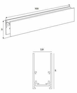 Belysningsskena Max Light Magnetic MT0001 svart aluminium 100 cm small 2