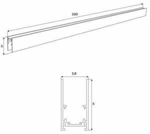 Magnetskena Max Light Magnetic MT0002 djup ytmonterad 2 m svart small 2