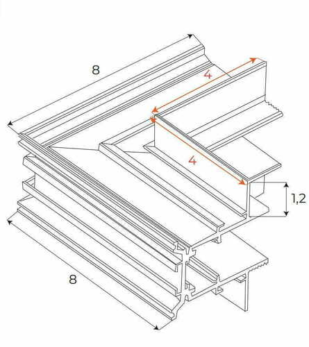 Kontrollera Vinkelanslutning skena Max Light MAX Magnetic svart aluminium MT0010
