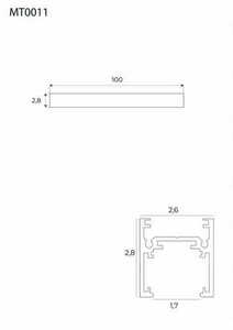 Magnetisk skenplatta Max Light MAX MT0011 svart aluminium 100 cm small 2
