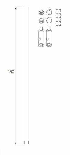 Kontrollera Upphängningskabel Max Light MAX MA0008 svart stål 150 cm för ytskena