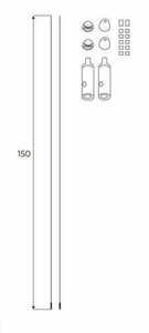 Upphängningskabel Max Light MAX MA0008 svart stål 150 cm för ytskena small 1