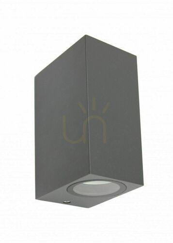 Kontrollera SU-MA MINI 5002 DG mörkgrå vägglampa för utomhusbruk, 2× GU10, IP44