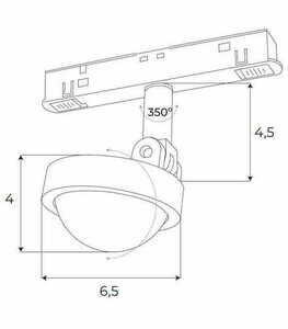 Spårljus Max Light MAX M0018D svart LED 8W 3000K DALI magnetisk small 3