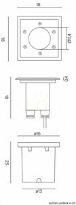 Walkover light SU-MA M4030 silver 18x18 cm stainless steel/aluminium small 1