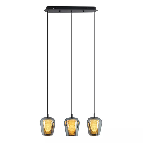 Kontrollera Keso Pendellampa 3xLED svart PL0141-3