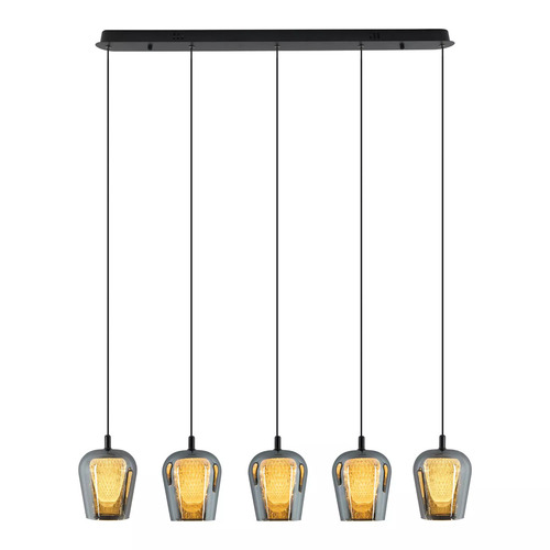 Kontrollera Keso Pendellampa 5xLED svart PL0141-5