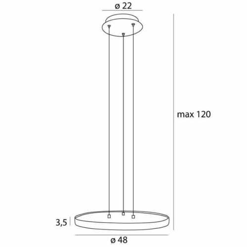 Kontrollera Pendant Light Max Light VIK P0556 Black Gold Metal 48 cm