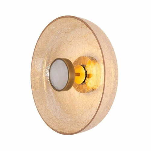 Kontrollera Vägglampa Max Light Signature W0353 mässing bärnstensfärgat glas 35 cm