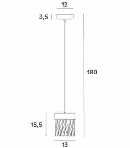 Pendant Light Max Light Vetro P0573D Borstat Guld LED 13 cm small 2