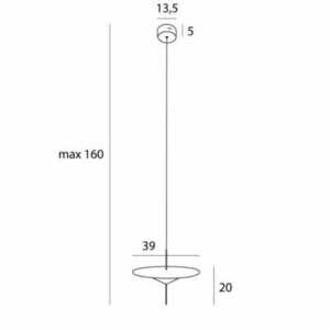 Pendellampa Max Light Cone II P0555 svart metall/glas 39 cm small 2