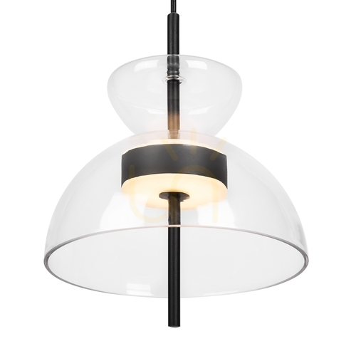 Kontrollera Pendel Maytoni Bangkok MOD185PL-L6B3K2 svart, klarglas LED 12 W 3000 K 25 cm