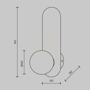 Vägglampa BAO MOD419WL-01G Maytoni small 11