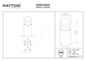 OLTEN belysningsstolpe O591FL-L12GF3K IP65 Maytoni small 6