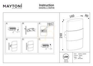 ROM vägglampa för utomhusbruk O442WL-L12GF3K IP54 Maytoni small 7