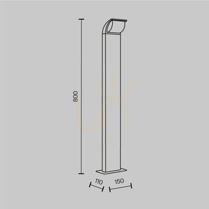 Maytoni Stock LED-pollare O446FL-L7GF3K, grafit, 80 cm, IP65 small 7