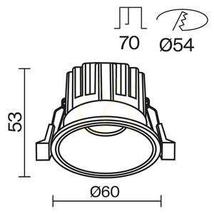 ROUND infälld takarmatur DL058-7W3K-B Maytoni small 10