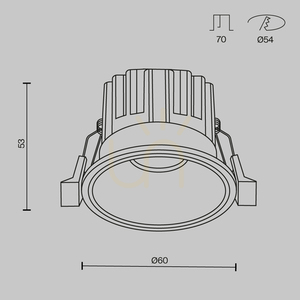 ROUND infälld takarmatur DL058-7W3K-B Maytoni small 8