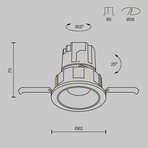 WISE infälld takarmatur DL057-7W3K-B Maytoni small 10