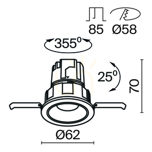 WISE infälld takarmatur DL057-7W3K-B Maytoni small 13