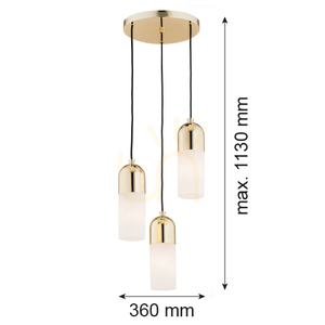 Pendant Light ARGON Burgos 3xE27 Vit Mässing IP20 1466 small 3