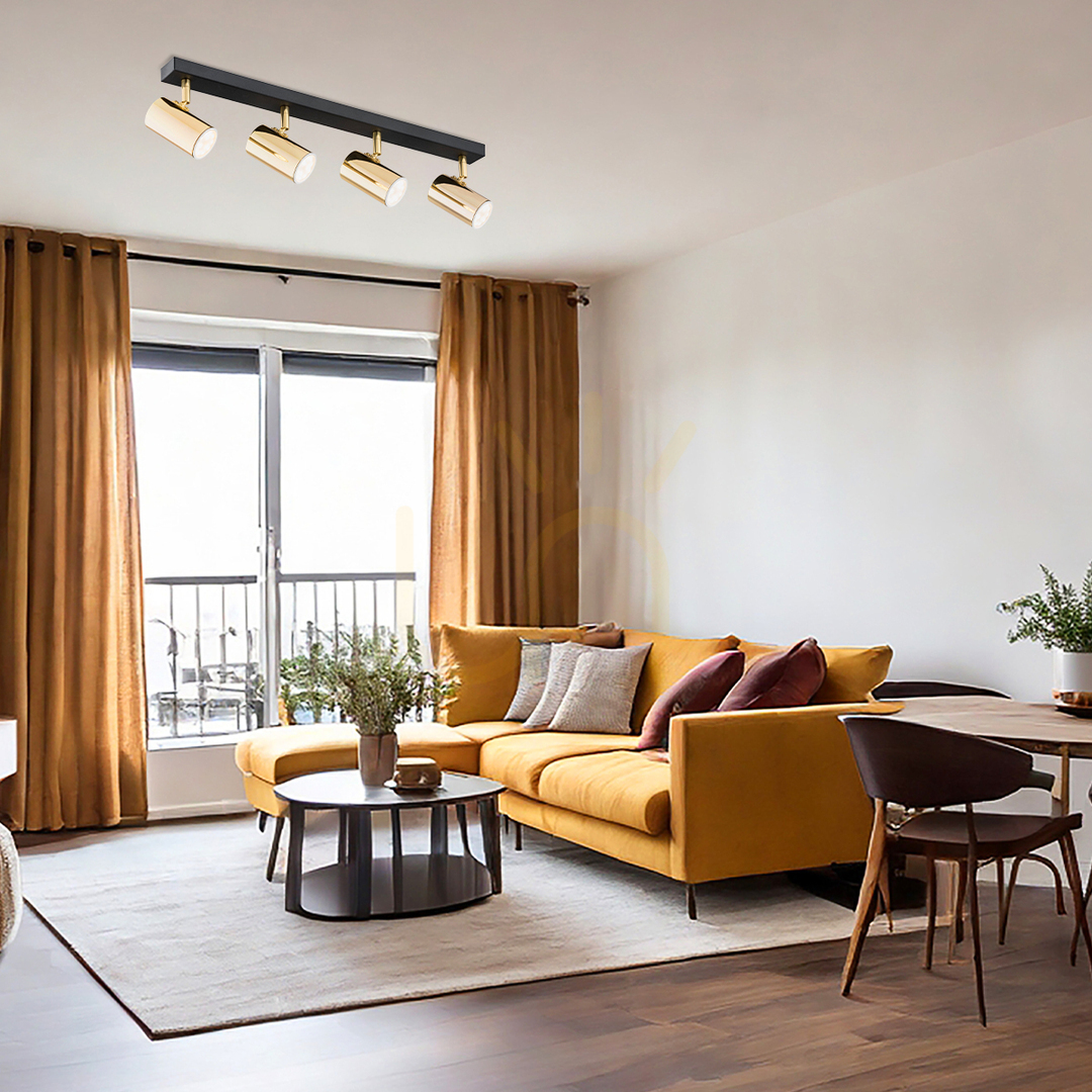 Utsikt Plafond ARGON Lagos 4xGU10 svart mässing 1688 Plafond ARGON Lagos 4xGU10 svart mässing 1688
