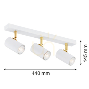 Plafond Argon Lagos Vit Matt Mässing 3xGU10 1475 2 Plafond Argon Lagos Vit Matt Mässing 3xGU10 1475 small 2
