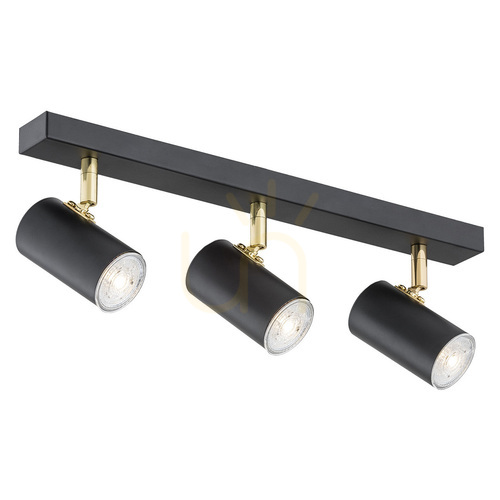 Kontrollera Plafond ARGON LAGOS 1476 svart matt mässing 3xGU10 IP20