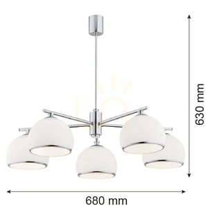 Ljuskrona ARGON Marbella 5xE27 vit krom 2087 small 2