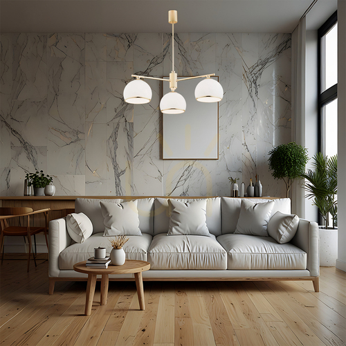 Kontrollera Ljuskrona ARGON Marbella vit opal matt mässing 3xE27 1488