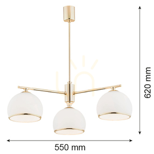 Ljuskrona ARGON Marbella vit opal matt mässing 3xE27 1488 small 2