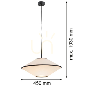 Pendellampa Argon TROY 4282 med beige skärm och svarta detaljer, 45 cm, E27 small 4