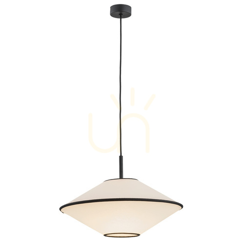 Kontrollera Pendellampa Argon TROY 4282 med beige skärm och svarta detaljer, 45 cm, E27