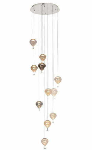 Kontrollera Pendant Light Max Light Palloncini P0526D 11-Light Chrome Glass White/Amber/Smoke