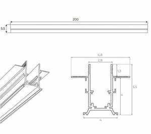Infälld magnetskena Max Light MAX MT0007 2 m svart aluminium small 2