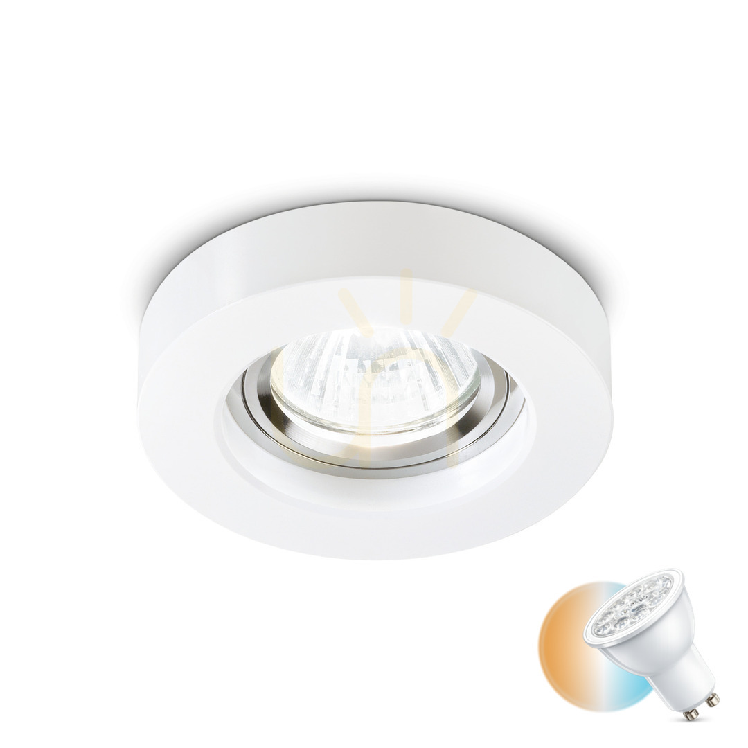 Kontrollera Infälld takarmatur Ideallux Blues 113999 vit rund GU10 9,5 cm Infälld takarmatur Ideallux Blues 113999 vit rund GU10 9,5 cm