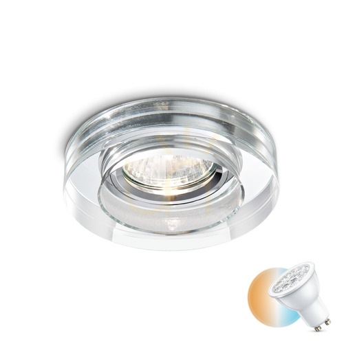 Kontrollera Infälld takarmatur Ideallux Blues transparent krom GU10 083254