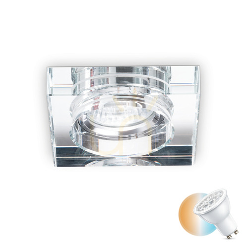 Kontrollera Infälld takarmatur Ideallux Blues 114019 transparent krom GU10 9 cm